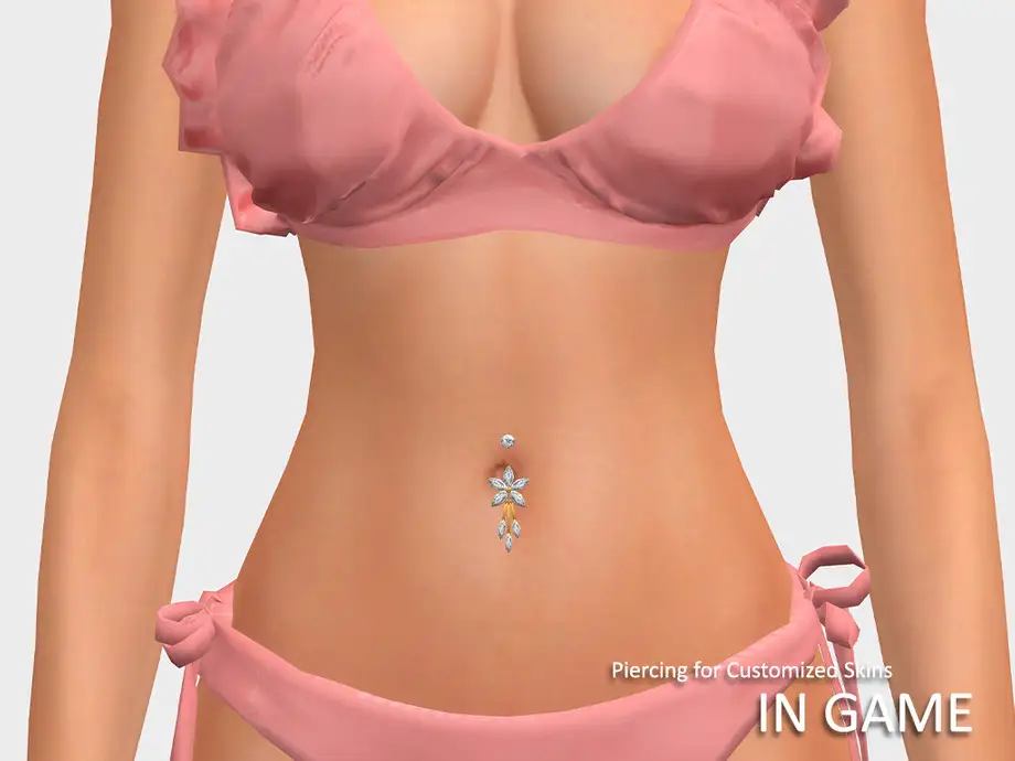 Diamond Flower BellyPiercing B (for Customized Skins)