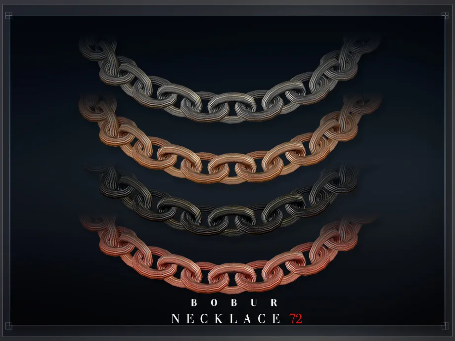 Necklace with fluted chains