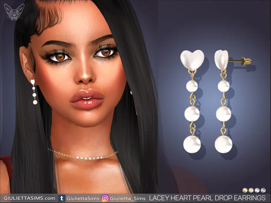 Lacey Heart Pearl Earrings