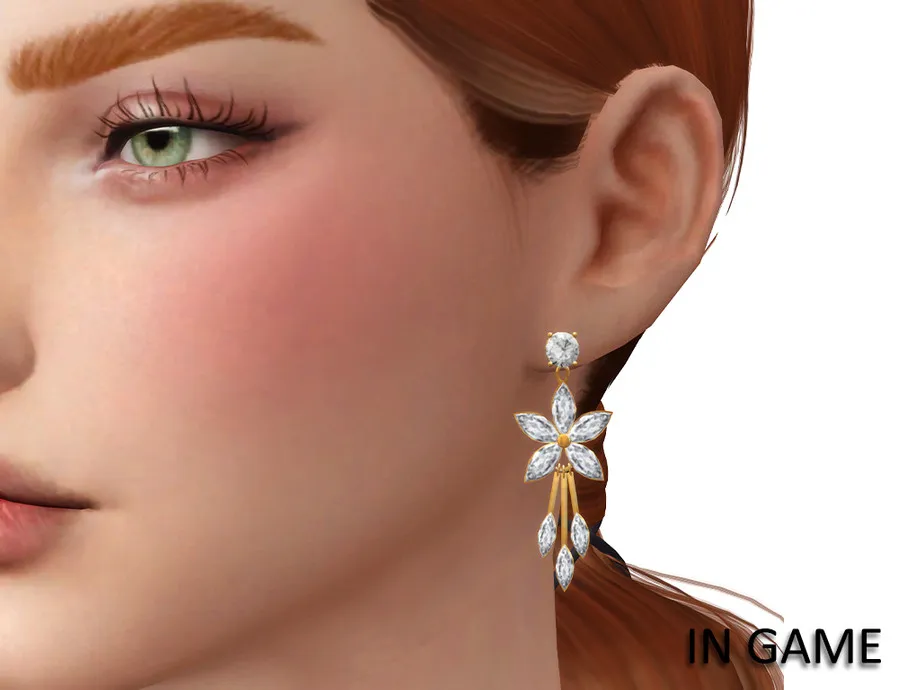 Diamond Flower Earrings