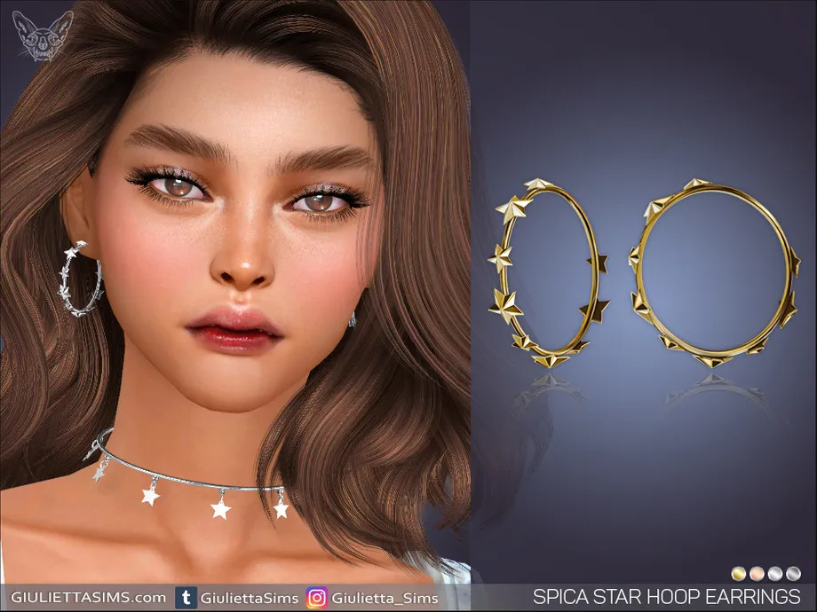 Spica Star Hoop Earrings