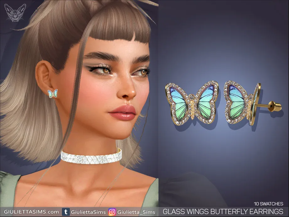 Glass Wings Butterfly Earrings