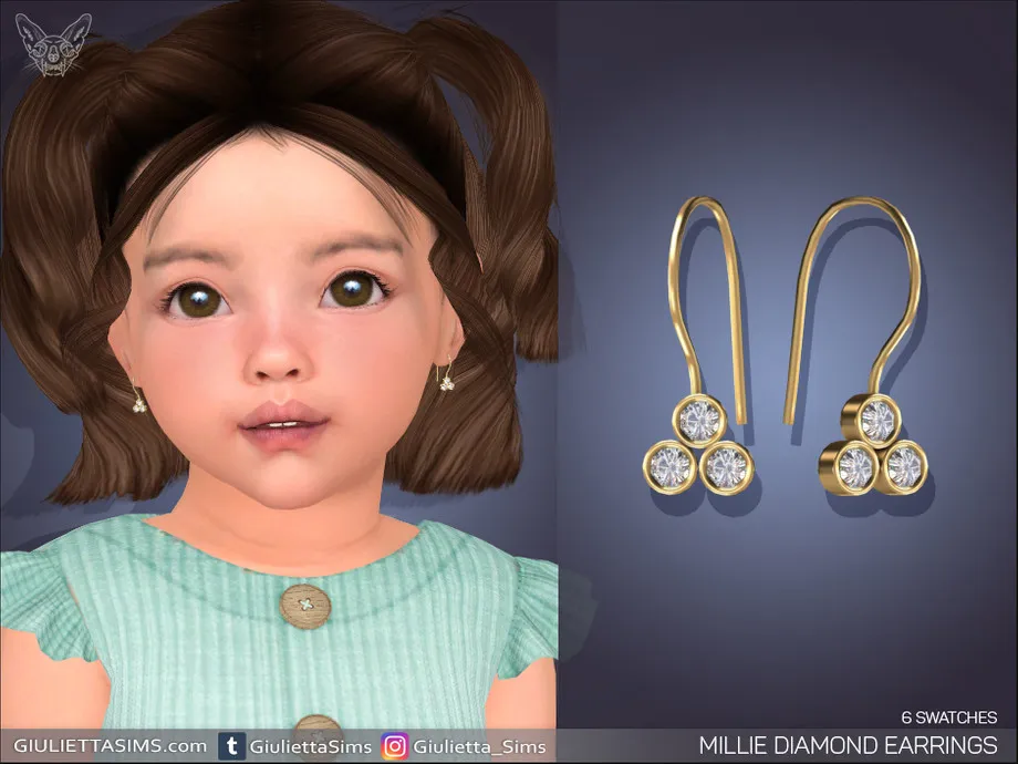Millie Diamond Earrings For Toddlers