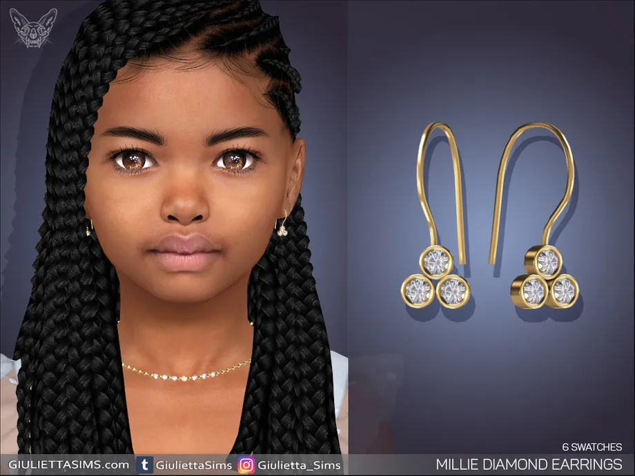 Millie Diamond Earrings For Kids