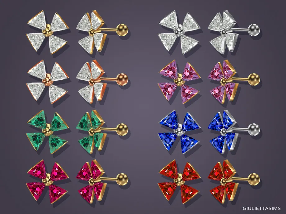 Crystal Clover Earrings For Kids