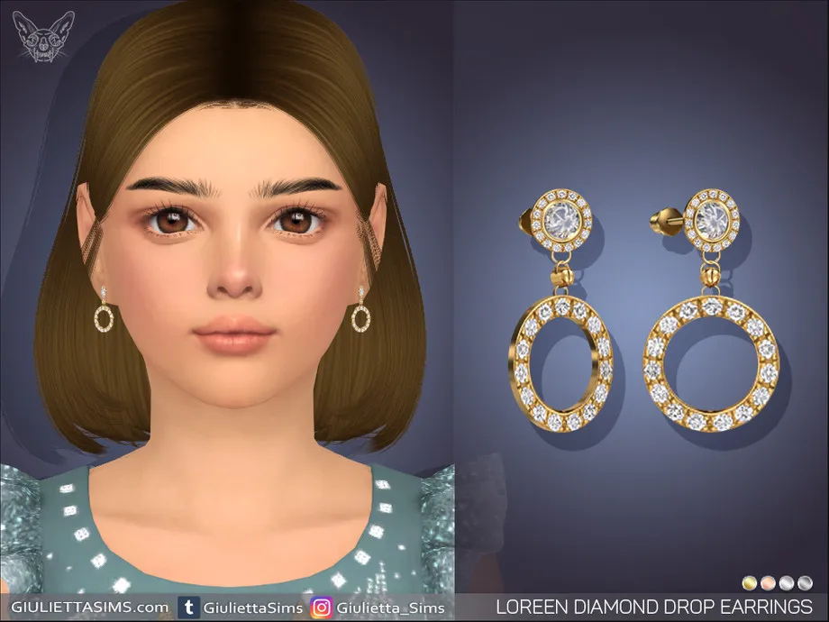 Loreen Diamond Drop Earrings For Kids