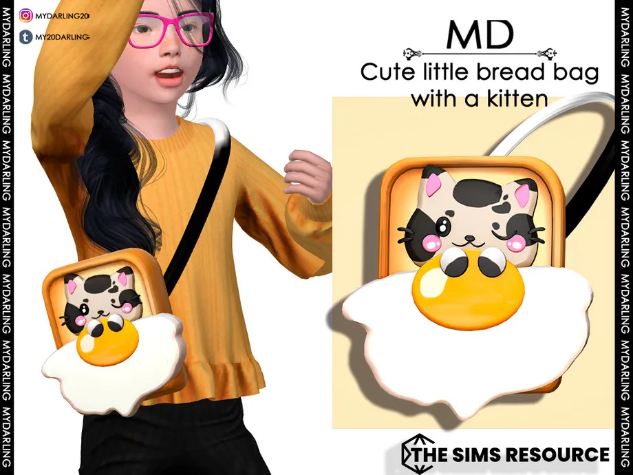 Cute little bread bag with a kitten Child