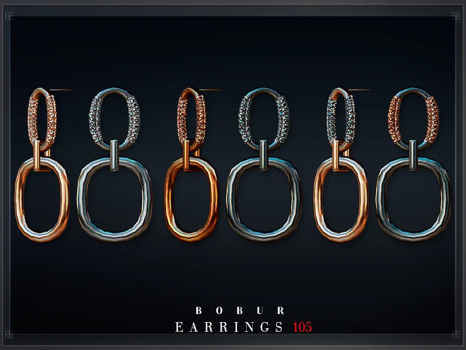 Chain Earrings with uneven texture