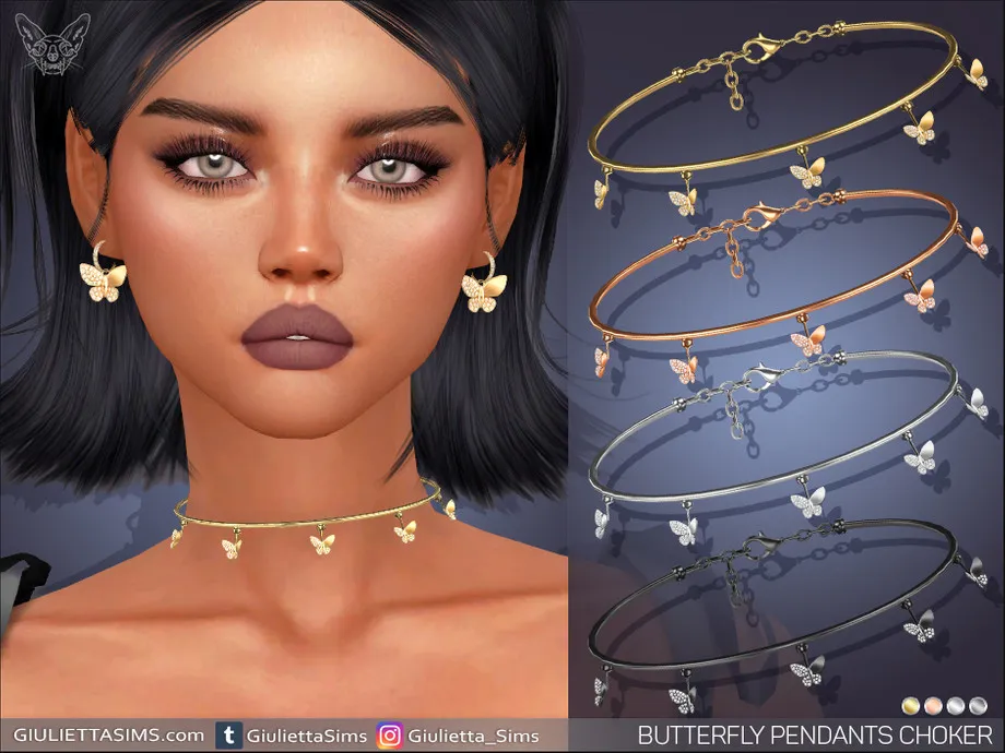 Butterfly Pendants Choker