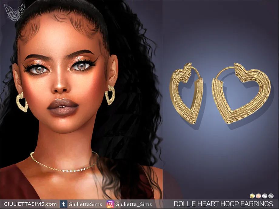 Dollie Heart Hoop Earrings