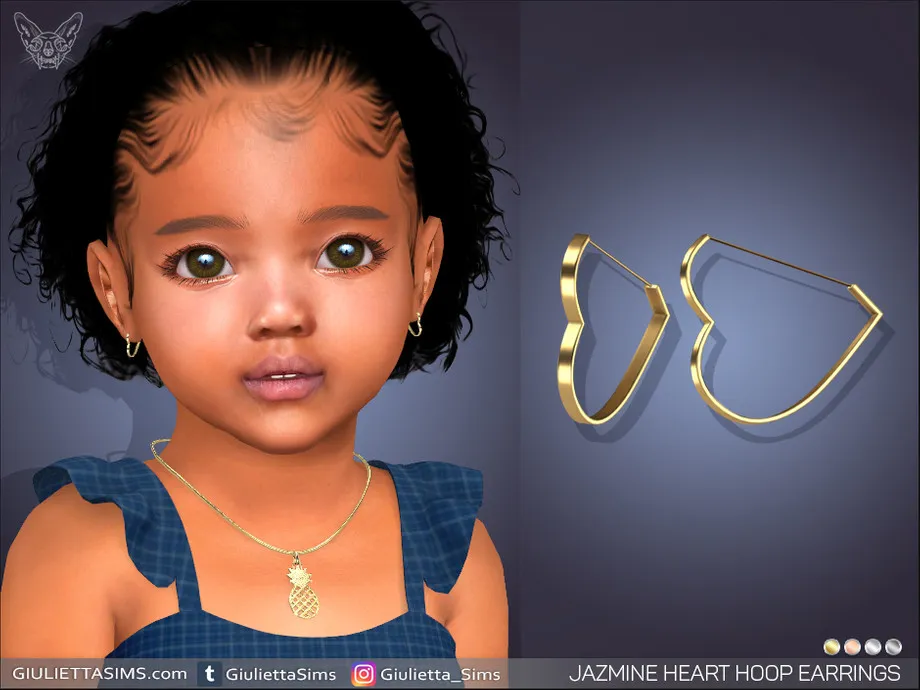 Jazmine Heart Hoop Earrings For Toddlers