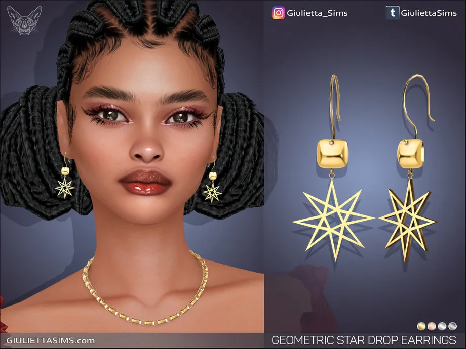 Geometric Star Drop Earrings