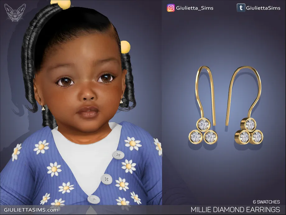 Millie Diamond Earrings For Infants