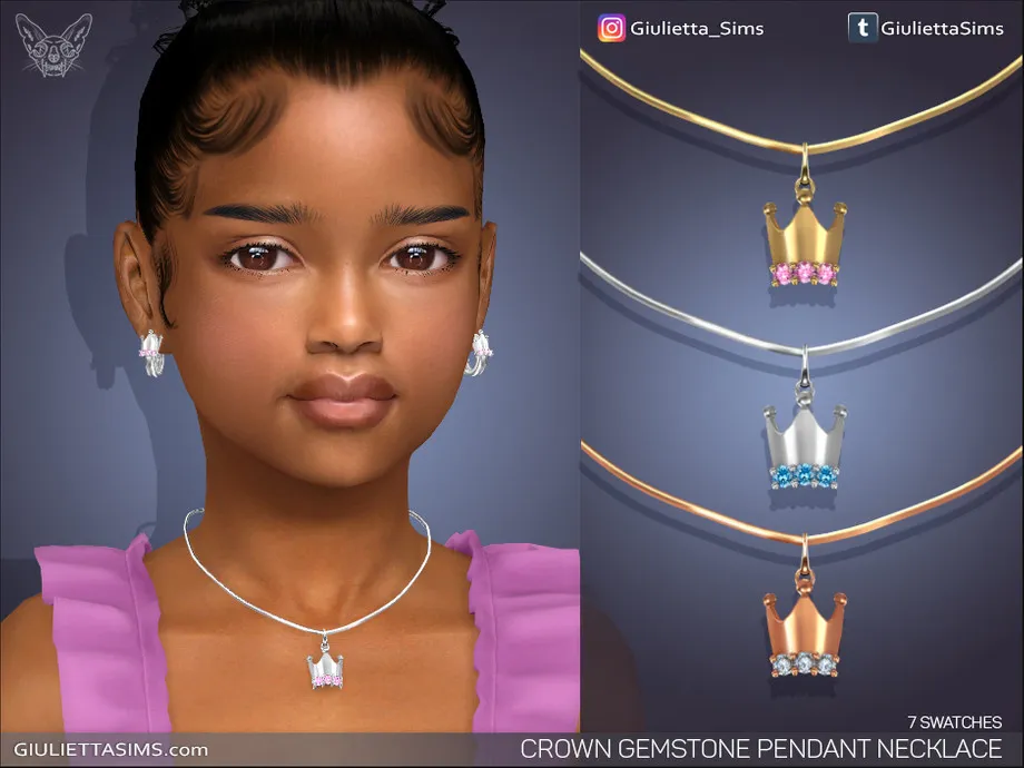 w-920h-690-3543654.jpg Crown Gemstone Pendant Necklace For Kids - Image 1