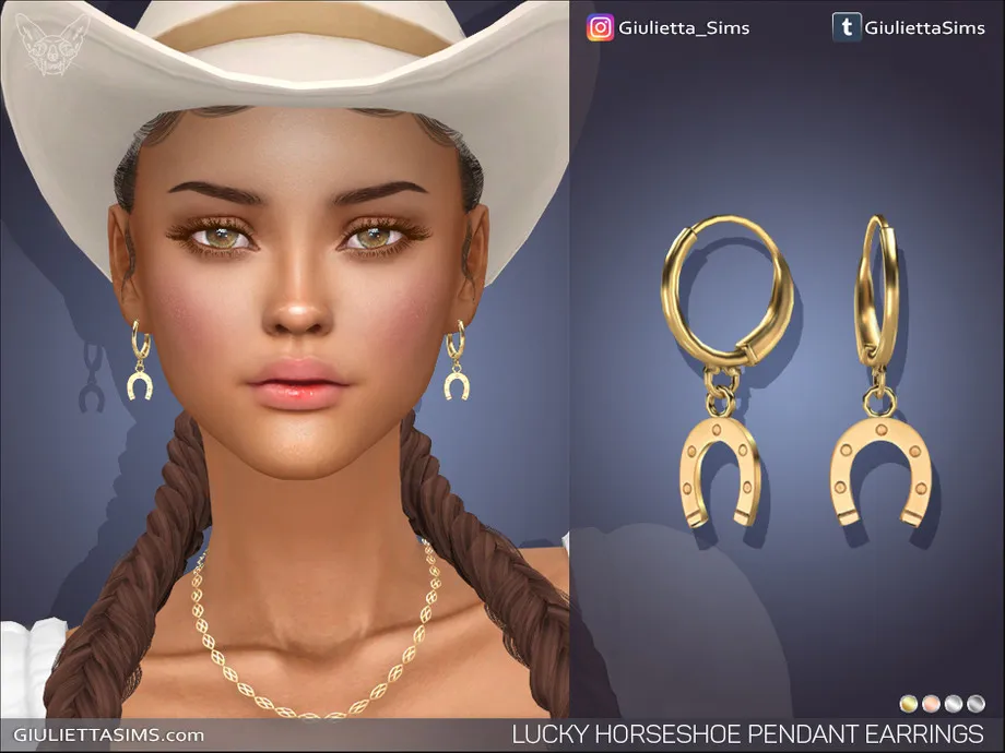 Lucky Horseshoe Pendant Earrings