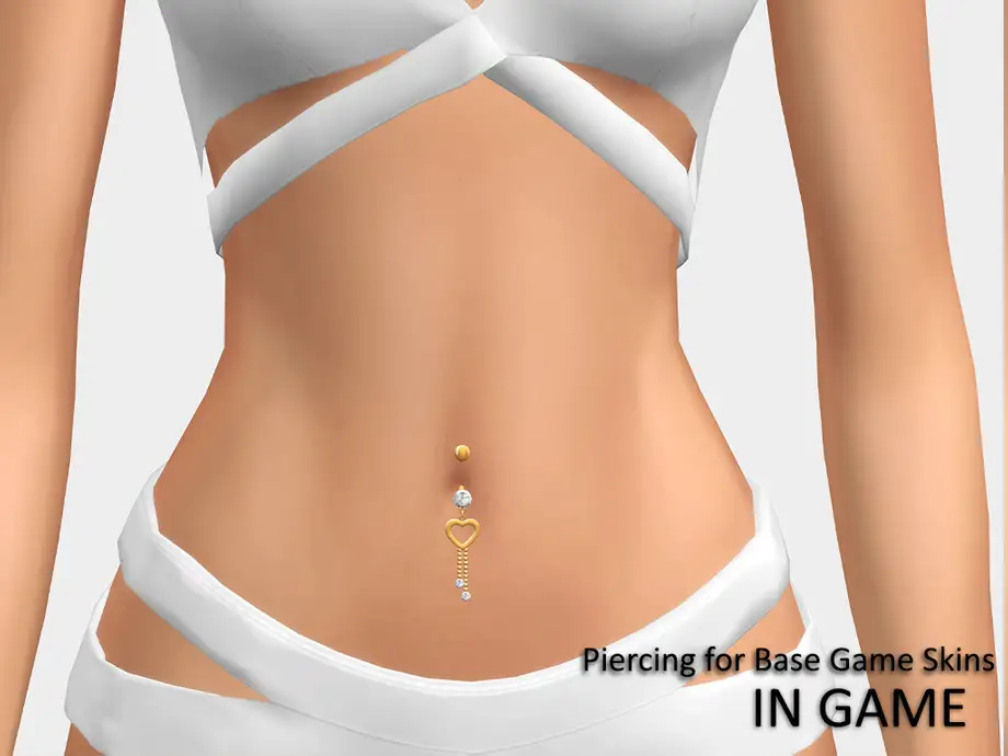 Diamond Heart Belly Piercing A (for BaseGame Skins)