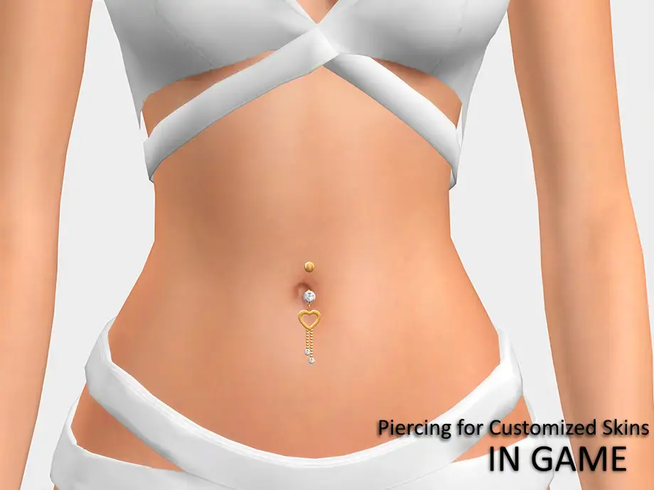 Diamond Heart Belly Piercing B (for Customized Skins)