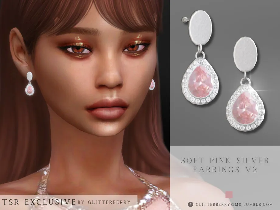 Soft Pink Silver Earrings v2