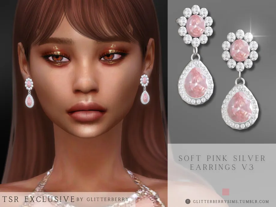 Soft Pink Silver Earrings v3