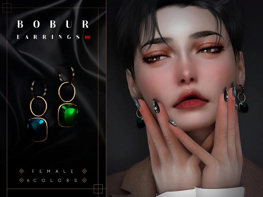 Pendant earrings with gemstones