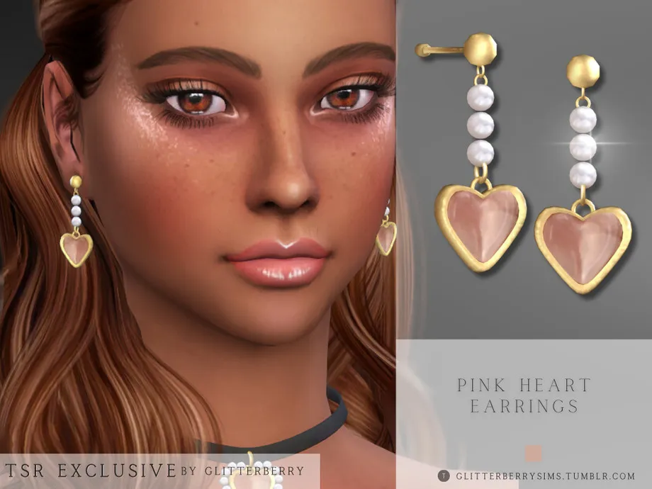 Pink Heart Earrings