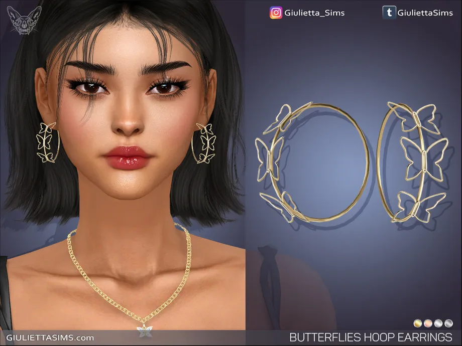 Butterflies Hoop Earrings