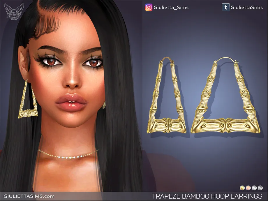 Trapeze Bamboo Hoop Earrings