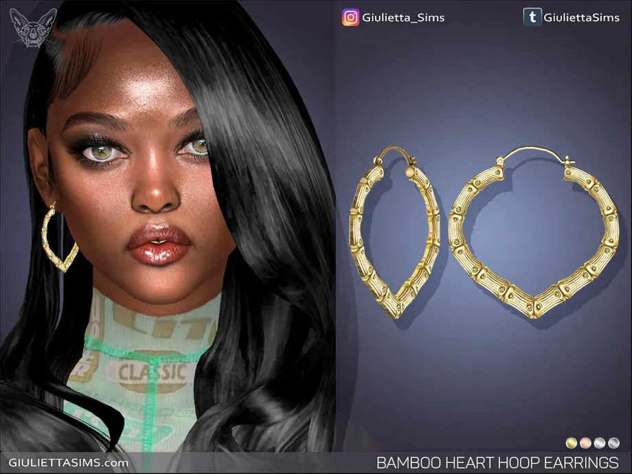Heart Bamboo Hoop Earrings