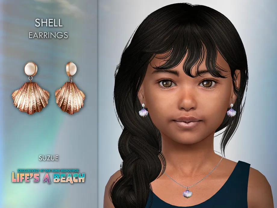 Life's a Beach Shell Earrings Child