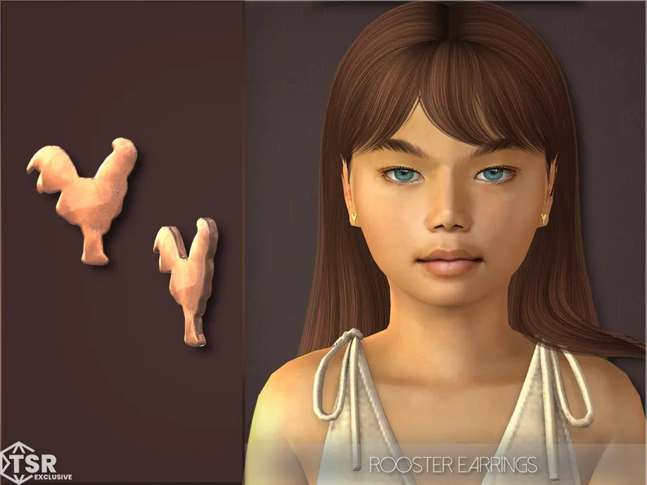 Rooster Earrings for Children