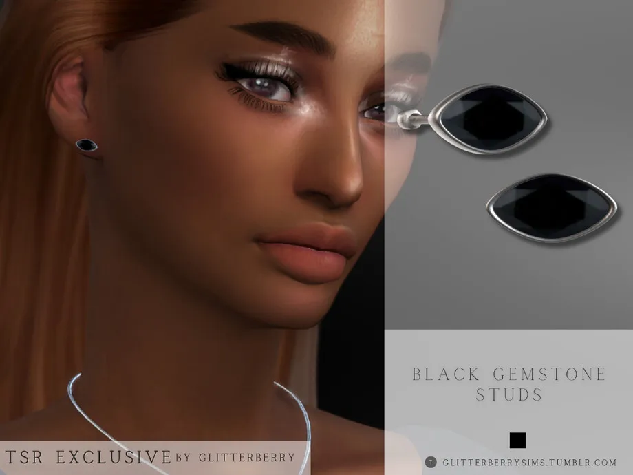 Black Gemstone Studs