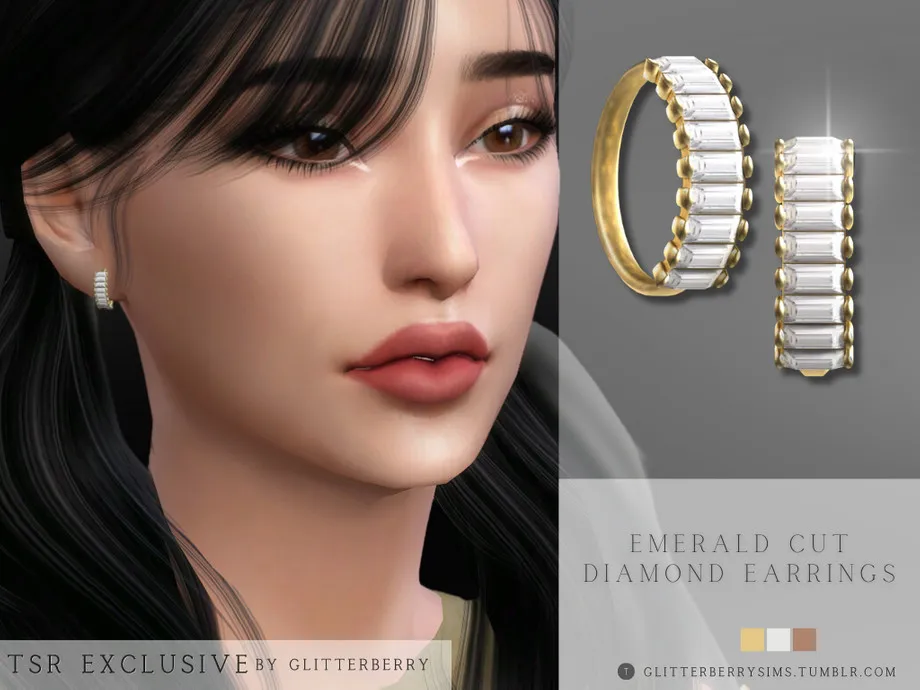 Emerald Cut Diamond Earrings