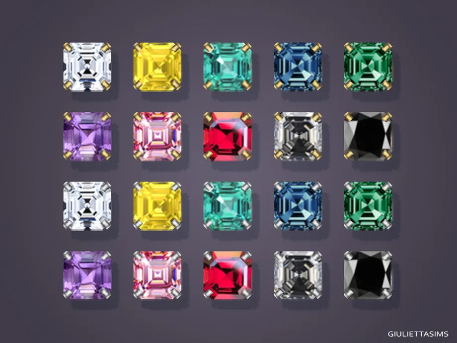 Asscher Cut Stud Earrings