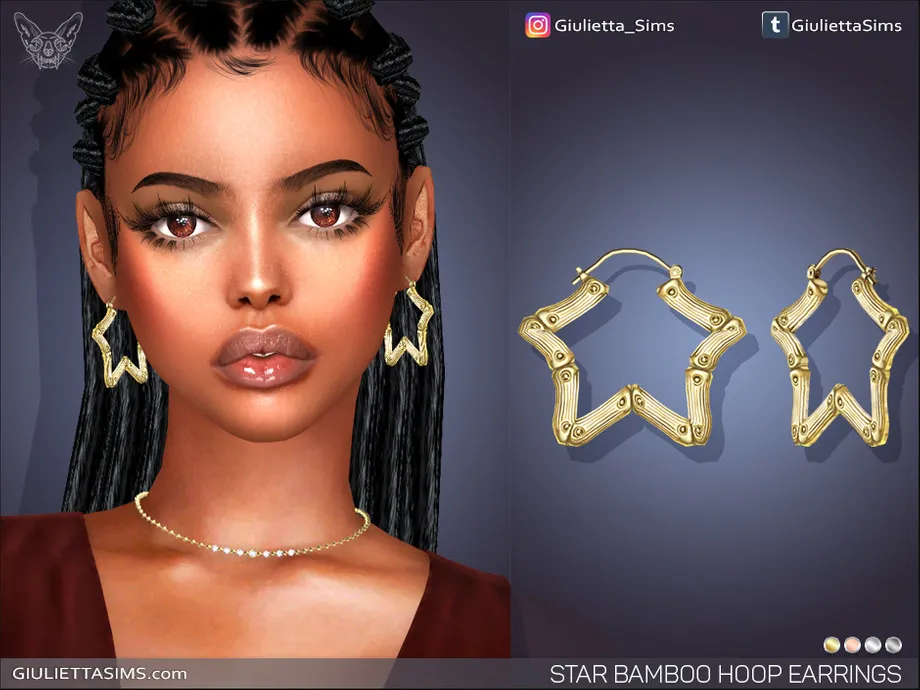 Bamboo Star Hoop Earrings