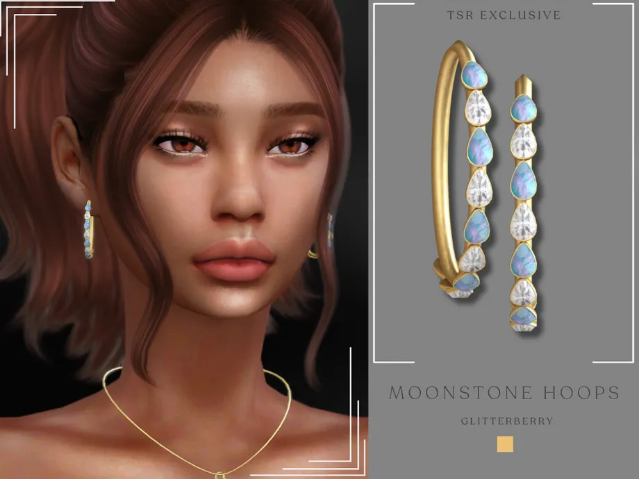 Moonstone Hoop Earrings