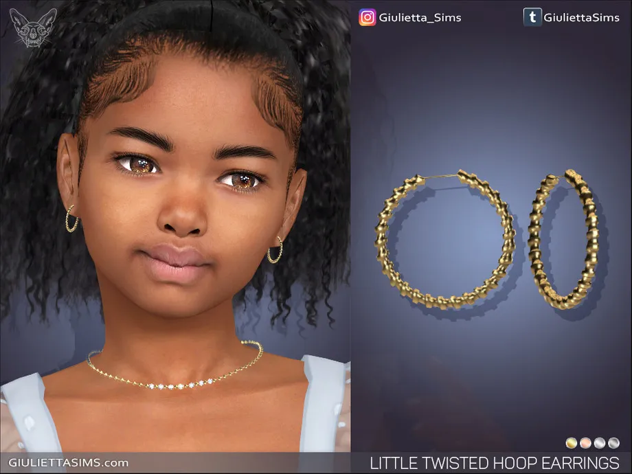 Little Twisted Hoop Earrings For Kids