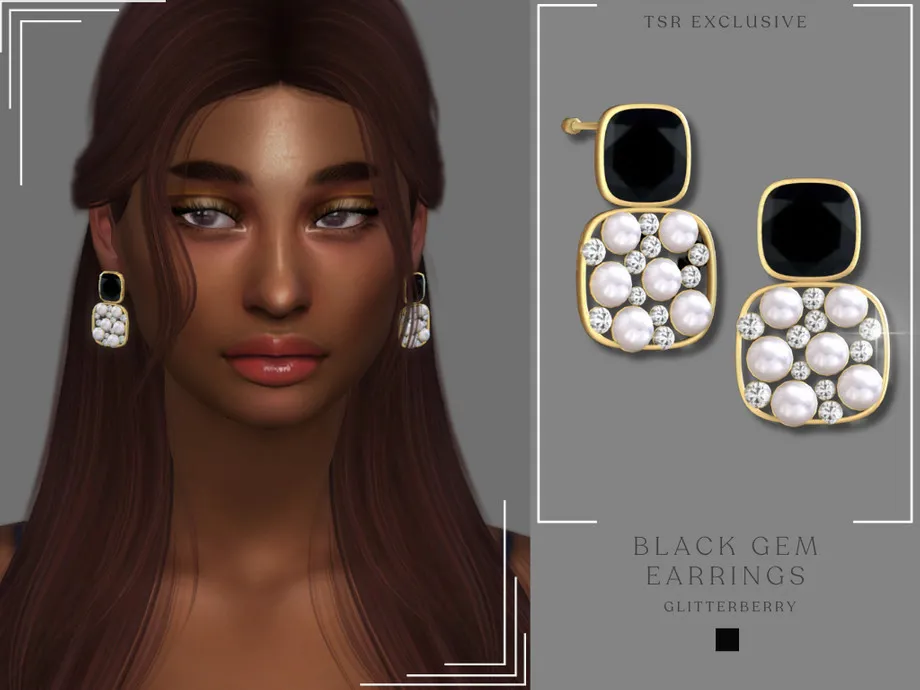 Black Gem Earrings
