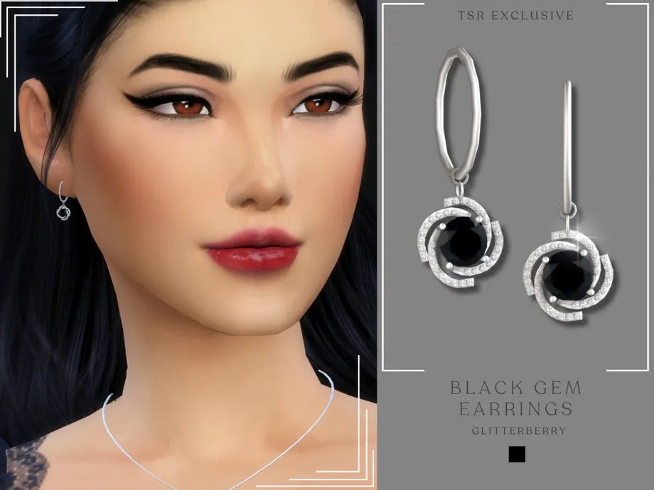 Black Gem Earrings