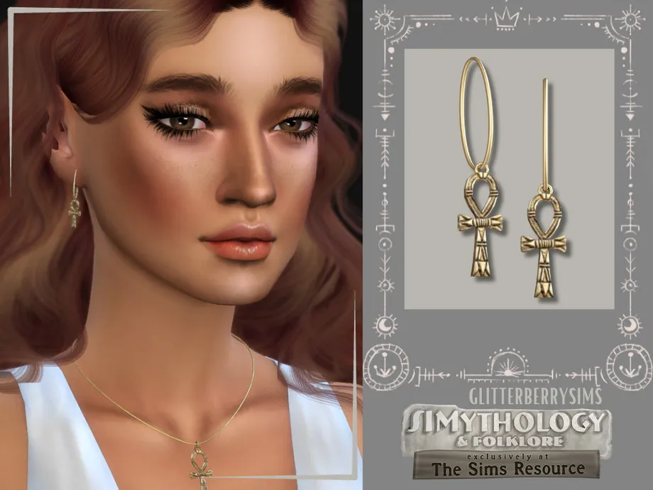 Simythology- Ankh Earrings
