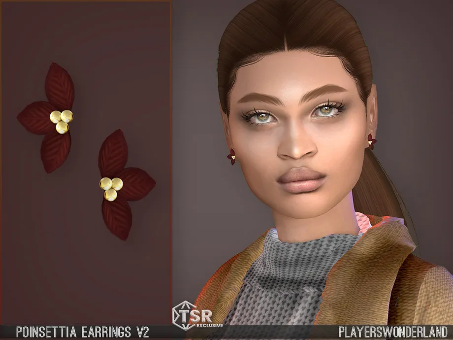 Poinsettia Earrings V2