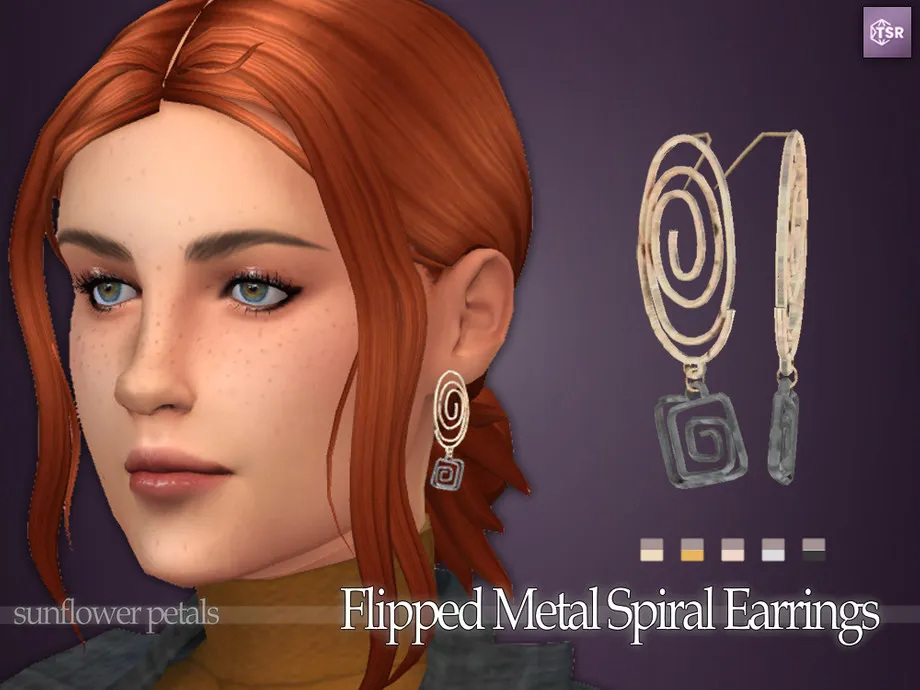 Flipped Metal Spiral Earrings