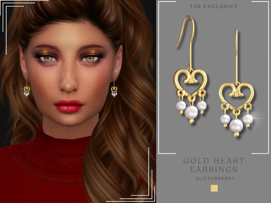 Gold Heart Earrings