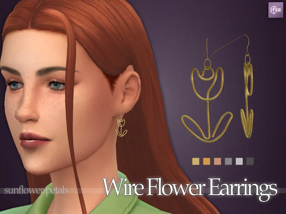 Wire Flower Earrings