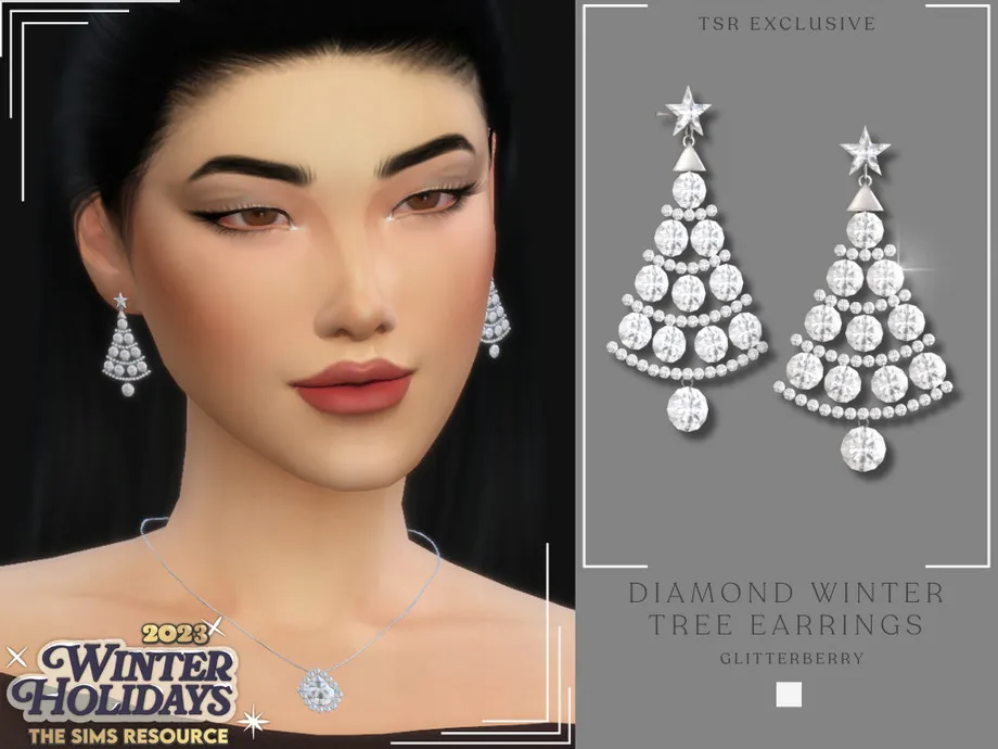 Diamond Winter Tree Earrings