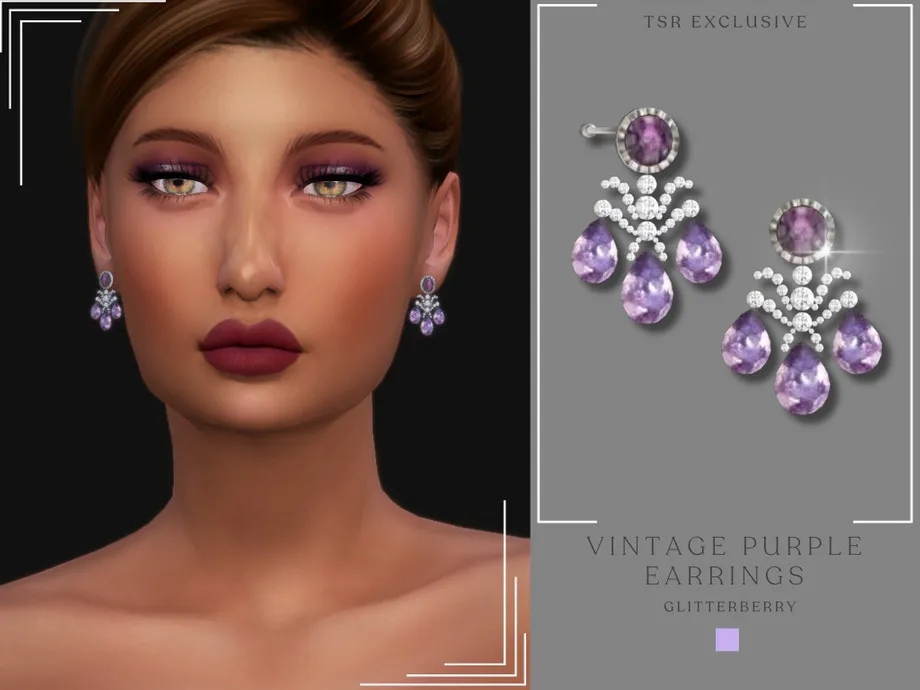 Vintage Purple Earrings