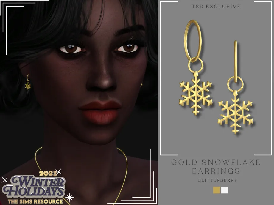 Gold Snowflake Earring