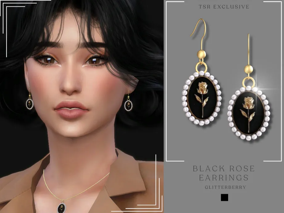 Black Rose Earrings