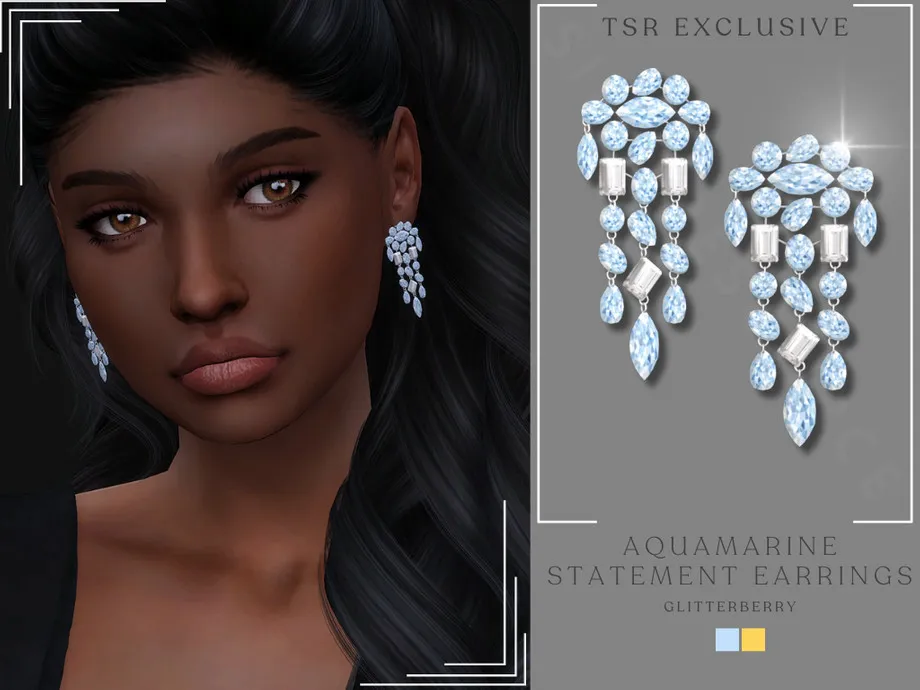 Aquamarine Statement Earrings