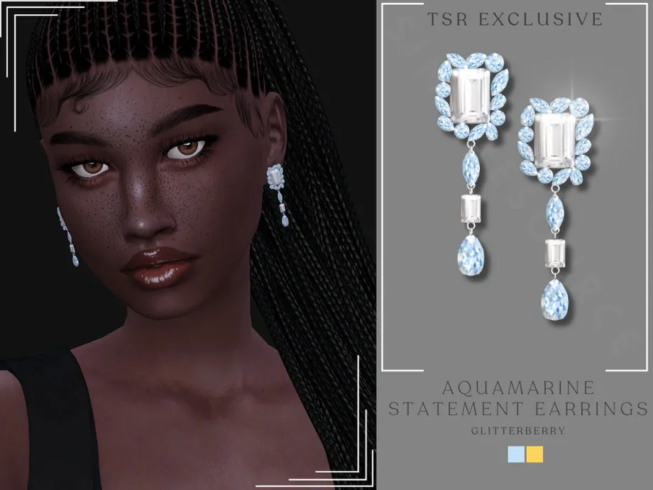 Aquamarine Statement Earrings v2