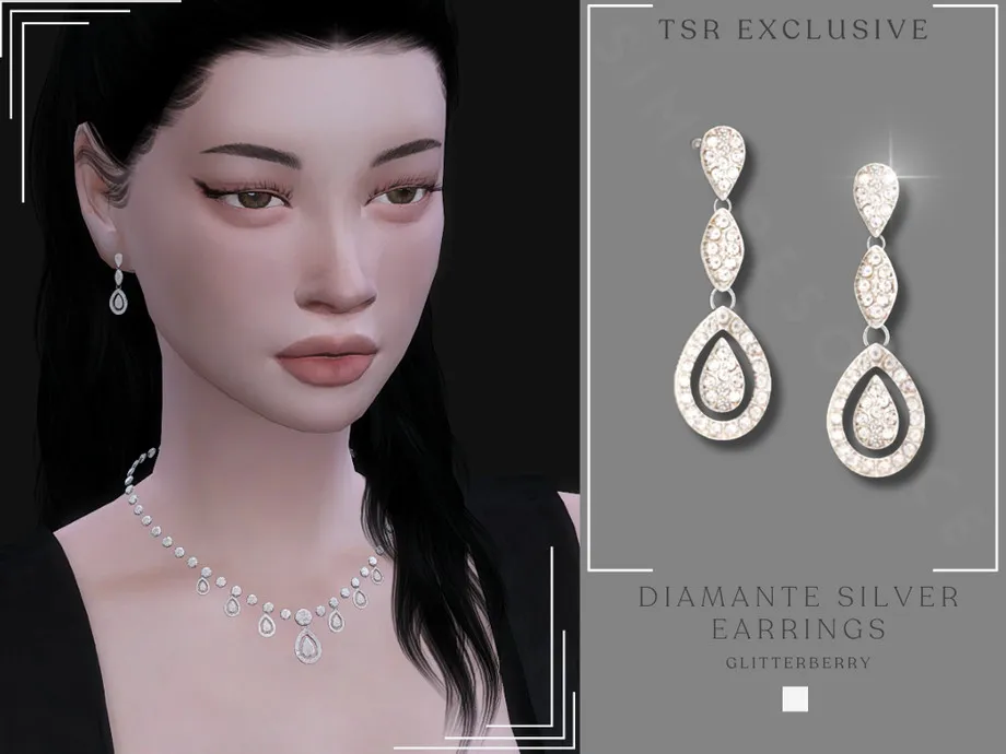 Diamante Silver Earrings